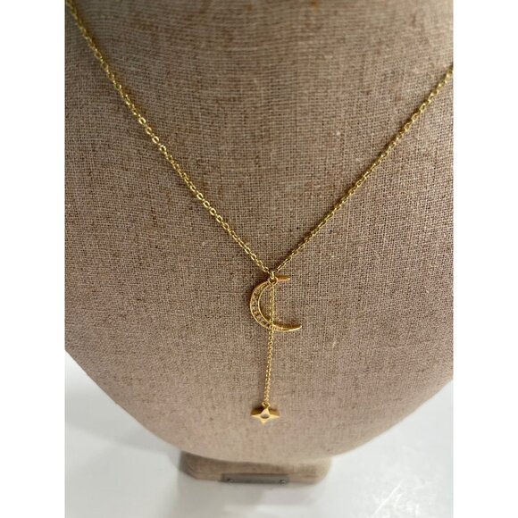 Lili Claspe Rope the Moon & Star Gold Lariat Necklace. NWT - Picture 3 of 7